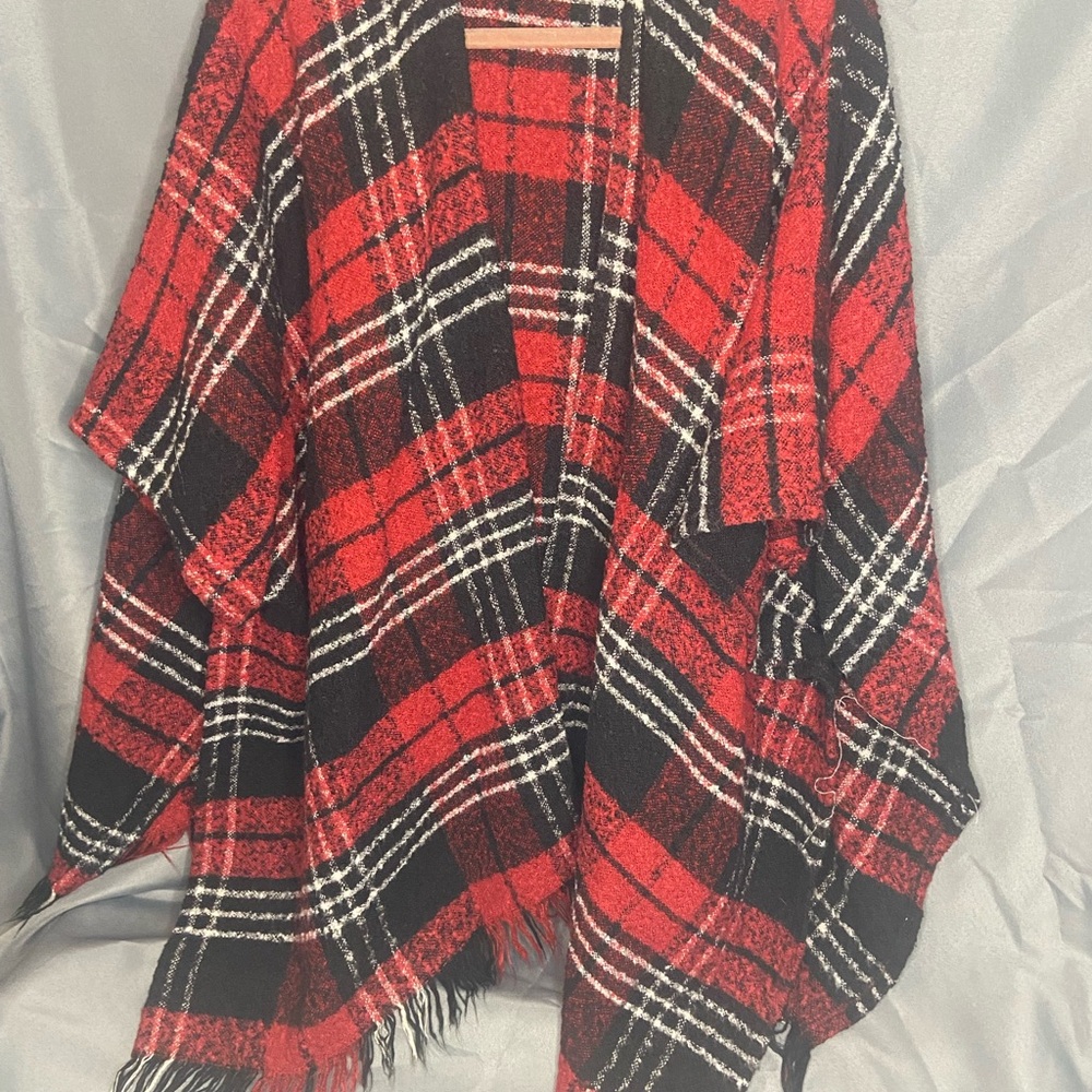Forever 21 Red and Black Plaid Cover Up